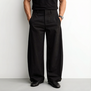 Pantalones Casuales Elegantes <span class=keywords><strong>de</strong></span> Verano para <span class=keywords><strong>Hombre</strong></span>, Estilo Retro, <span class=keywords><strong>de</strong></span> Lyocell y Algodón, <span class=keywords><strong>de</strong></span> Pierna Ancha, con <span class=keywords><strong>Dobladillo</strong></span> Ajustable, Estilo Holgado, Personalizados OEM - Product Image 1