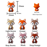 Nouveautés Perles en silicone 3D en forme de renard de dessin animé pour la fabrication de stylos et la décoration de bijoux et de bracelets