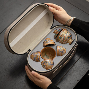 Service à thé artisanal Dunhuang <span class=keywords><strong>Kweichow</strong></span> Moutai, théière en céramique Gaiwan et service à thé Kung Fu, service à thé traditionnel chinois - Product Image 5