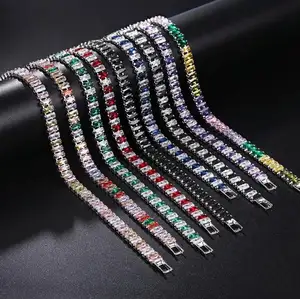 Fashion zircon bracelet Tennis chain gemstone bracelets for girls 2.5*5mm