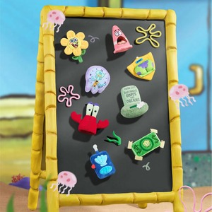 SpongeBob Carré-pantalon : Série Qu'est-ce qui se passe dans Bikini Bottom ? – Autocollants en peluche, sachet surprise, figurine anime, aimant de réfrigérateur, jouet tendance, cadeau - Product Image 3