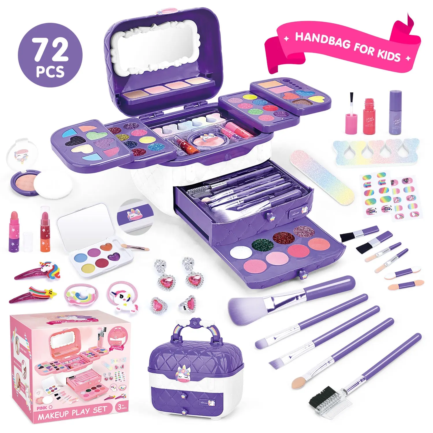 non-toxic girls makeup toy box role playing luxurious plastic toy makeup set