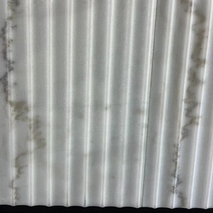 Decoración de pared estriada <span class=keywords><strong>curva</strong></span> azulejo de <span class=keywords><strong>flauta</strong></span> de mármol blanco <span class=keywords><strong>flauta</strong></span> de piedra blanca - Product Image 3