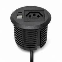 Prise cylindrique de type C pour station d'alimentation avec double ports Type A, prise brésilienne pour mobilier d'hôtel