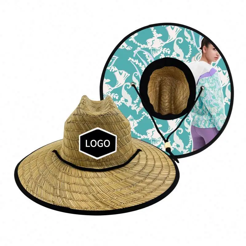 Vente en gros de Playa Sombrero De Paja Para Hombre Verano Chapeau de paille de plage pour hommes et femmes avec drapeau mexicain