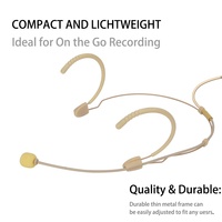 Microphone double oreille haut de gamme à fixation sur la tête - Léger, mini prise XLR TA4F 4 broches compatible avec le système sans fil Shure