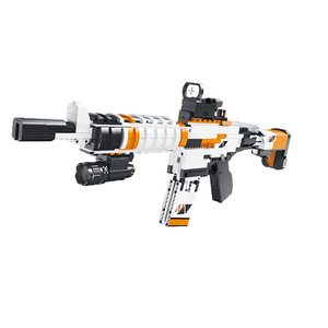 DK2001 fucile d'assalto M4A4 lancio <span class=keywords><strong>mitragliatrice</strong></span> ragazzo Puzzle assemblato Building Blocks <span class=keywords><strong>pistola</strong></span> giocattolo - Product Image 1