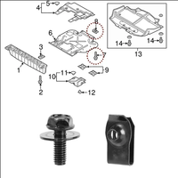 Langlebige Kunststoff-M6-Spitzschrauben für die Automobilindustrie, schwarz verzinkt, Sechskantantrieb, selbstschneidende Schrauben, U-förmige Federklemmen