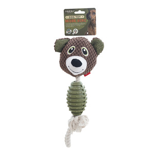 Juguete para Perro, Oso de Peluche Biónico Natural, Cuerda para Masticar de TPR, Juguete Chirriante para Mascotas - Product Image 1