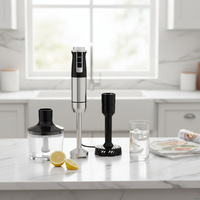 Mixeur Plongeant Portable RSC Mini Automatique en Acier Inoxydable Rechargeable avec Cordon, Mixeur à Main Compact HB019