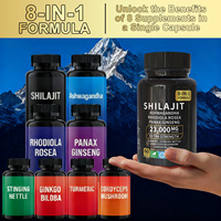 Capsules de Shilajit Naturel Végétalien OEM ODM de Qualité Alimentaire, Supplément Alimentaire Pur à Base de Résine Sauvage de l'Himalaya, Marque Privée