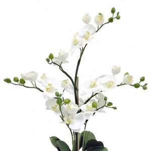 Orquídea Artificial de Alta Simulación Oh Arts, Bonsái de Orquídea Phalaenopsis Blanca Artificial para Decoración de Hoteles y Hogares - Product Image 3