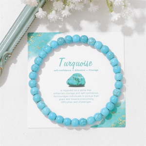 สร้อยข้อมือลูกปัดอัญมณีธรรมชาติ6มม. สำหรับผู้หญิงของขวัญวันเกิดวันวาเลนไทน์ที่สมบูรณ์แบบ - Product Image 2