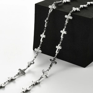 Pendentif croix creuse 8 mm en acier inoxydable, collier chaîne à maillons, bracelet unisexe pour anniversaire religieux, fabrication de bijoux DIY personnalisée - Product Image 6