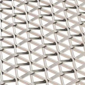 MSD Decorative Square Titanium Woven Wire Mesh Antique Brass Architectural Woven Wire Mesh