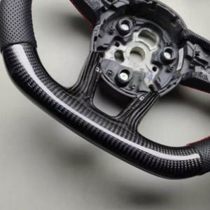 Volant en cuir et fibre de carbone noire pour <span class=keywords><strong>Audi</strong></span> B8 S3 S4 S5 RS3 RS4 RS5 B8.5 8P 8V B9 C7 A6 A7 RS6 RS7 A8 S6 S7 A4 A6 - Product Image 4