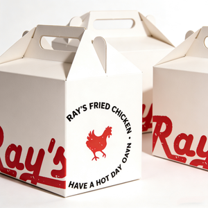 กล่องเฟรนช์ฟรายส์พิมพ์โลโก้สำหรับบรรจุภัณฑ์อาหารแบบกำหนดเอง กล่องกระดาษใส่ไก่เบอร์เกอร์พร้อมหูหิ้วสำหรับซื้อกลับบ้าน กล่องอาหารเกรดสำหรับบรรจุภัณฑ์ - Product Image 4