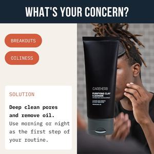 Nettoyant facial pour homme, élimine l'huile et la saleté du visage, nettoie la peau à tendance acnéique, nettoyant visage en argile pour hommes, nettoyage en profondeur des pores - Product Image 2