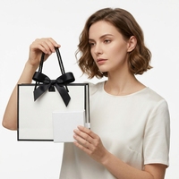 Sac de courses pliable en papier d'art biodégradable de luxe, avec logo personnalisé, sac cadeau pour fête, vente en gros de vêtements et chaussettes, avec lamination