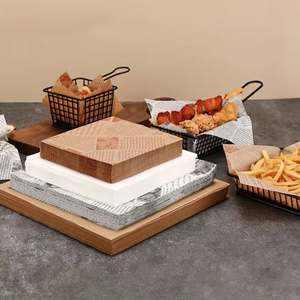 Customized Logo Printed 30*30CM Food Grade Greaseproof Burger Fried Chicken Fries <b>Pad</b> <b>Paper</b> for Cookie and Bread Wrapping - Product Image 4