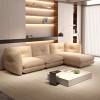 Canapé modulaire en tissu en forme de L, design minimaliste italien, avec dossier haut, pour salon
