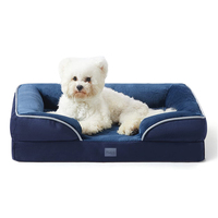 Nouveau design lits de tente de luxe pour chiens grand rectangle motif solide moderne lavable fournisseur chinois mode emballage en carton