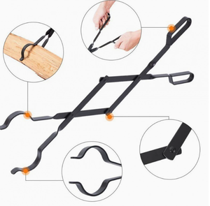 Pinces à foyer pliables, pinces à brasero ignifuges, outil pour foyer intérieur - Product Image 2