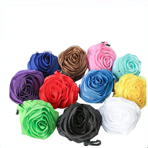 Bolso de almacenamiento ecológico con forma de flores rosas, bolsas de compras plegables, bolsa de supermercado plegable reutilizable - Product Image 5