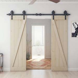 Ensembles de quincaillerie modernes en bois massif pour portes de grange DIY, étanches, avec conception de modèle 3D, pour chambre à coucher, entrée d'hôtel, salon, extérieur, appartement - Product Image 3