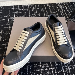 Zapatillas de Hombre de Alta Calidad, Zapatillas Bajas para Mujer, Negras, con Cordones, de Diseño, de Cuero de Lujo, con Suela Gruesa, Casuales, Planas, Modernas - Product Image 5