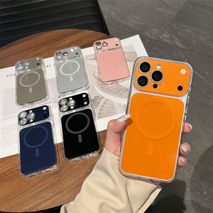 Coque de téléphone magnétique en acrylique original pour iPhone 17 16 15 14 13 Pro Max avec cadre de protection d'objectif d'appareil photo en verre dégradé IMD - Product Image 5