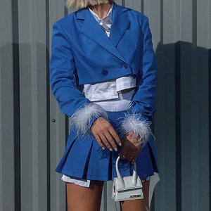 Otoño nueva ropa de <span class=keywords><strong>mujer</strong></span> transfronteriza moda cuello a medida Terry Cuff corto pequeño <span class=keywords><strong>traje</strong></span> de negocios mujeres - Product Image 1