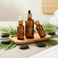 Botol minyak rambut kosong 30ml 5ml 10ml 15ml 20ml 50ml botol minyak kutikula kosmetik botol tetes bambu kaca alami grosir