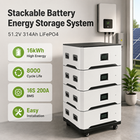 Módulo de Batería LiFePO4 Apilable de 51.2V 314Ah 16kWh con Certificación CE para Proyectos Comerciales de Respaldo Solar