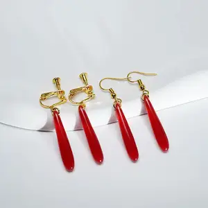 Cosplay Jewelry Accessories crunchyroll Red Water Drop Beyond Journey End Frieren Earrings