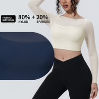 Atasan Yoga Wanita Model Dua Lapis dengan Logo Ballet Core Custom, Lengan Pendek, Panel Mesh, dan Bra Terintegrasi untuk Lari, Fitness, dan Latihan