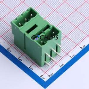 DB2ERH-5.08-2*3P-GN Plug-in Terminal Block Bent Lead Through Hole,P=5.08mm Board-to-Board / Socket - Closed 2x3P 5.08mm Green - Product Image 1