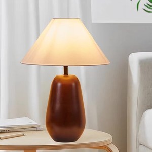สไตล์ญี่ปุ่นมินิมอลลิสต์โคมไฟตั้งโต๊ะไม้เนื้อแข็ง E27 LED 220V สำหรับห้องนอนศึกษาห้องน้ำชาเซน - Product Image 4