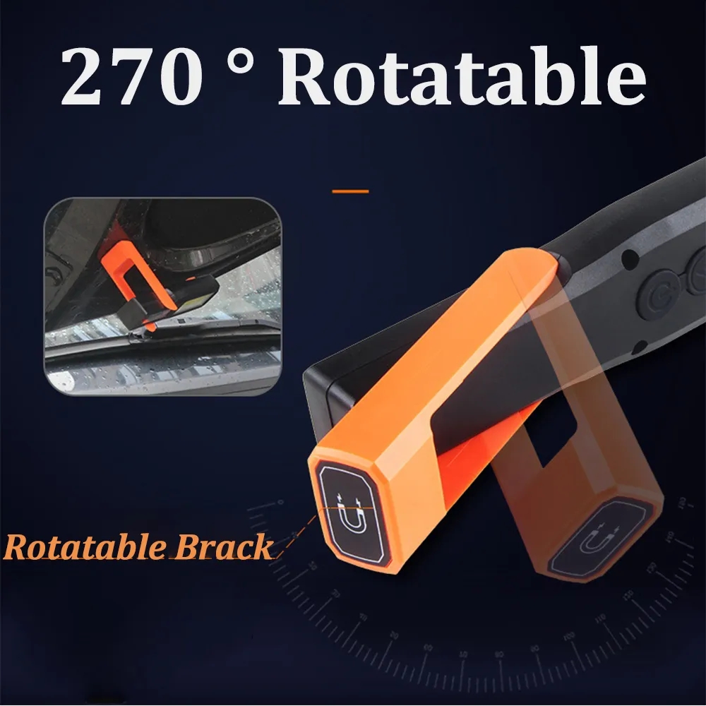 Lampe De Travail, Rechargeable COB Baladeuse LED Ultra Lumineuse Avec Base Magnetique 5 Modes Pour Garage Camping Durgence Etc 2 Pieces Grand 91855707