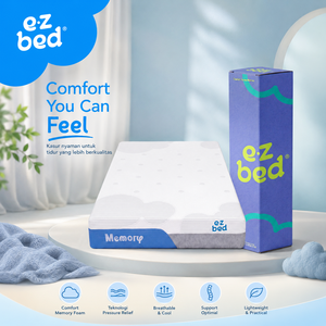 Descansa tranquilamente con el colchón de espuma de alta densidad Memory by EZ Bed, que ofrece 25 cm de confort, soporte estable y una sensación media equilibrada. - Product Image 1
