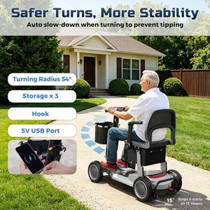 Scooter de mobilité léger <span class=keywords><strong>pour</strong></span> seniors et adultes, approuvé par les compagnies aériennes, 45 lb, scooter motorisé <span class=keywords><strong>portable</strong></span>, batterie amovible, 330 lb - Product Image 2