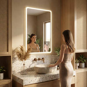 Espejo LED Inteligente para Hotel de 5 <span class=keywords><strong>Estrellas</strong></span>, Altavoz Bluetooth, Reloj Digital, Espejo de Baño Rectangular con Iluminación Frontal, Antivaho, Proyecto Personalizado - Product Image 3