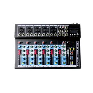 7 Channel Input Blue-tooth Mixers with Delay, Digital Effect, USB, One Output and One Return