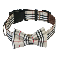 Ensemble collier et laisse pour animaux de compagnie en coton de luxe moderne, réglable, avec nœud papillon, confortable, doux, respirant, lavable, accessoire pour chiens et chats