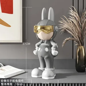 Vente Flash Décoration Maison : Grande Sculpture Lapin sur Pied pour Intérieur, Ornement DIY - Product Image 2
