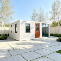 Casa Contenedor Expandible de Lujo con Techo Plano, Villa Móvil Modular Prefabricada Moderna con Interior Moderno
