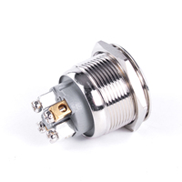 Interrupteur à bouton-poussoir momentané HUSA 22 mm 24 V électronique 1NO en acier inoxydable IP65 étanche pour contrôle industriel