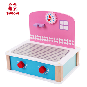 2 in 1 Children Pretend Play BBQ Grill Kids <strong>Wooden</strong> Table Top <strong>Kitchen</strong> <strong>Toy</strong> with <strong>Accessories</strong> - Product Image 6