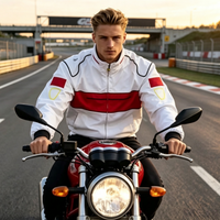Veste en satin pour homme, style F1, broderie artisanale, design classique blanc et rouge, personnalisable, imperméable, pour l'hiver, très vendue