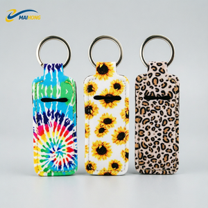 Porte-clés en néoprène personnalisé <span class=keywords><strong>Maihong</strong></span> pour rouge à lèvres, étui écologique portable pour baume à lèvres, pendentif coloré anti-perte - Product Image 1